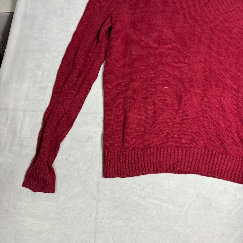 Croft & Barrow Mens Pullover Sweater Maroon Red Knit Crew Neck Winterwear Size L - Picture 11 of 16